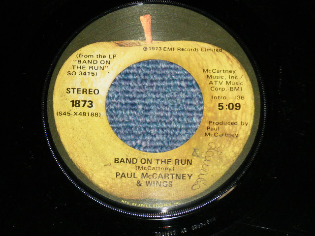 画像1: PAUL McCARTNEY ( of The BEATLES)   BAND ON THE RUN : NINETEEN HUNDRED AND EIGHTY FIVE (Matrix #   MASTERED BY CAPITOL   A) S-48188-F-3-- / B) S-45-48196-F-3--) ( Ex+/Ex+) / 1976  US AMERICA  ORIGINAL Used 7" Single 