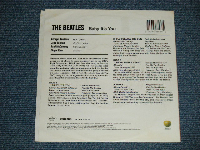 画像: The BEATLES - BABY IT'S YOU  (NEW) / 1995 US AMERICA  ORIGINAL "BRAND NEW" 7" EP With PICTURE SLEEVE  