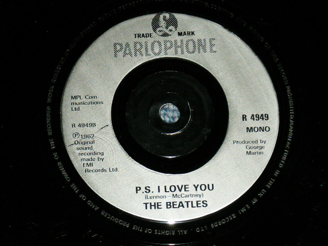画像: The BEATLES - LOVE ME DO : P.S.I LOVE YOU  (Ex+/Ex+++ / 1982? UK ENGLAND "SILVER Label Version"   REISSUE  Used 7" Single With PICTURE SLEEVE 