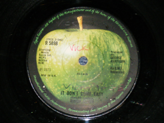 画像: RINGO STARR of The BEATLES - IT DON'T COME EASY : EARLY 1970  (Ex++/Ex++ : WOL)  / 1971 UK ENGLAND ORIGINAL Used  7" Single