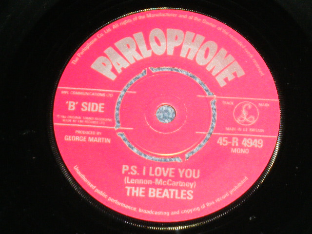 画像: The BEATLES - LOVE ME DO : P.S.I LOVE YOU  (Ex+++/MINT-) / 1982 UK ENGLAND "RED Label Version"   REISSUE  Used 7" Single With PICTURE SLEEVE 