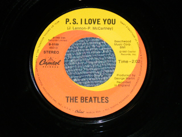 画像: The BEATLES - LOVE ME DO : P.S.I LOVE YOU  (Ex++/Ex+++ / 1982 US AMERICA  REISSUE  Used 7" Single With PICTURE SLEEVE 