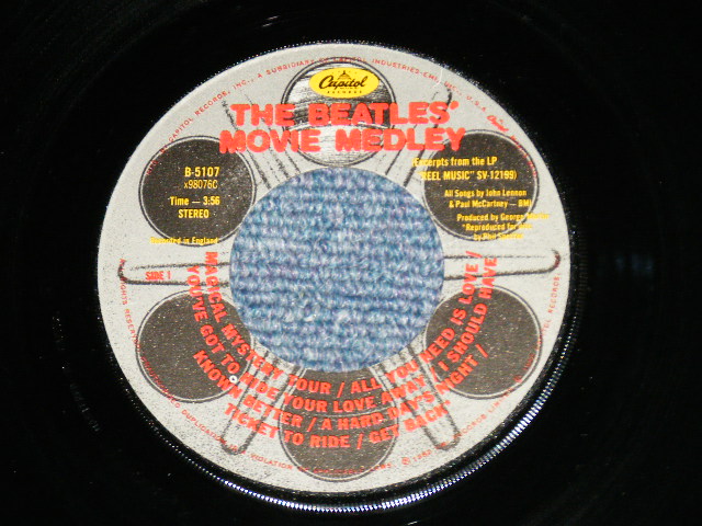 画像: The BEATLES -  MOVIE MEDLEY : I'M HAPPY JUST TO DANCE WITH YOU   (MINT-/MINT- / 1982 US AMERICA  ORIGINAL Used 7" Single With PICTURE SLEEVE 