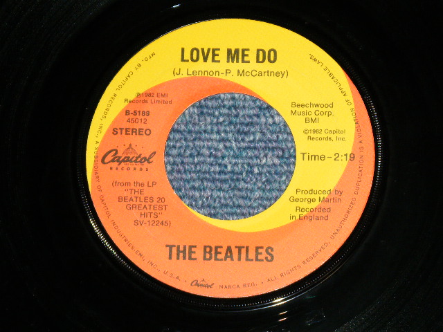 画像: The BEATLES - LOVE ME DO : P.S.I LOVE YOU  (Ex++/Ex+++ / 1982 US AMERICA  REISSUE  Used 7" Single With PICTURE SLEEVE 