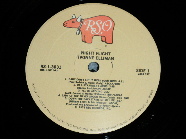 画像: YVONNE ELLIMAN - NIGHT FLIGHT  ( Ex+++/MINT- : Cut out) / 1977 US AMERICA  ORIGINAL  Used LP 