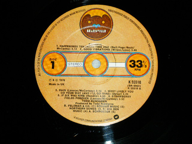 画像: TODD RUNDGREN - FAITHFUL ( Matrix #  A) A1   B) B1) (Ex+++/MINT- )  / 1976 UK ENGLAND  ORIGINAL Used  LP 