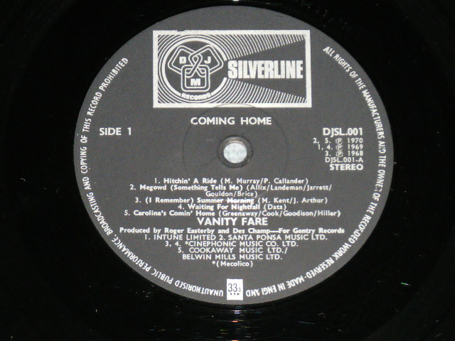 画像: VANITY FARE - COMING HOME (A1/B1)  (Ex++/Ex+++ :EDSP ) / 1970 UK ENGLAND ORIGINAL Used LP 