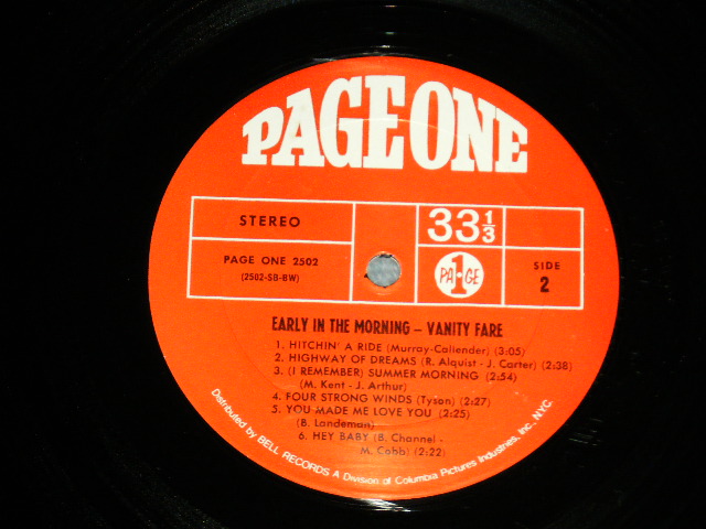 画像: VANITY FARE - EARLY IN THE MORNING  (Ex+/MINT- EDSP ) / 1970 UK ENGLAND ORIGINAL Used LP S AMERICA 