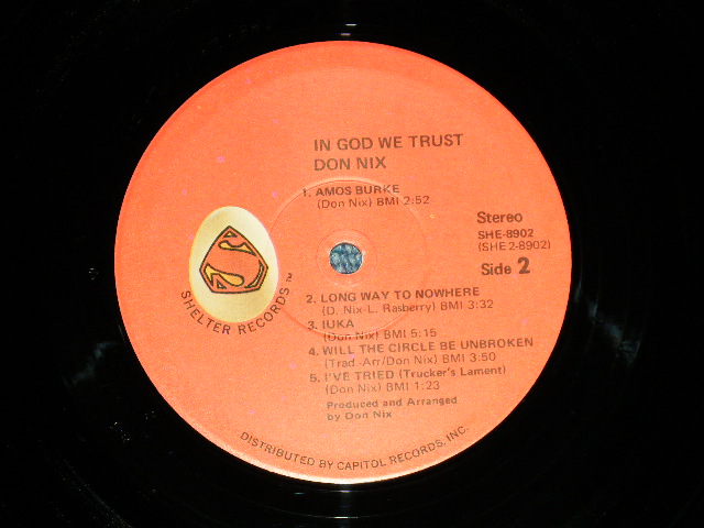画像: DON NIX - IN GOD WE TRUST (Ex++/MINT- :EDSP ) / 1971 US AMERICA  ORIGINAL 1st press "DIST BY CAPITOL" Label Used LP