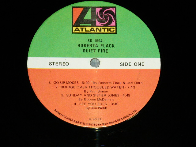 画像: ROBERTA FLACK - QUIET FIRE ( Ex++/Ex+++ WOFC )  / 1971 CANADA ORIGINAL "RED & GREEN  Label"   Used LP 