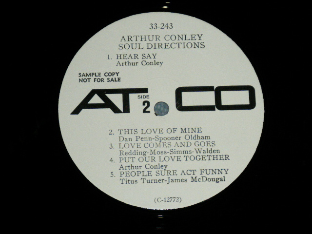 画像: ARTHUR CONLEY - SOUL DIRECTIONS　(Ex+/MINT- Small Press Miss,WOBC) / 1968 US AMERICA ORIGINAL  "PROMO ONLY MONO Mix" Used LP