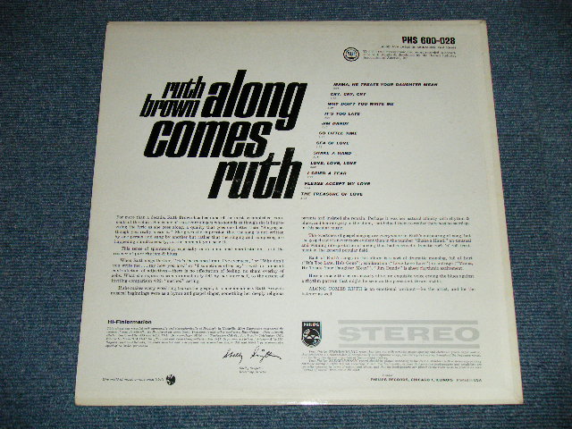 画像: RUTH BROWN - ALONG COMES RUTH  (Ex+++/MINT-) / 1962 US AMAERICA ORIGINAL STEREO  Used LP