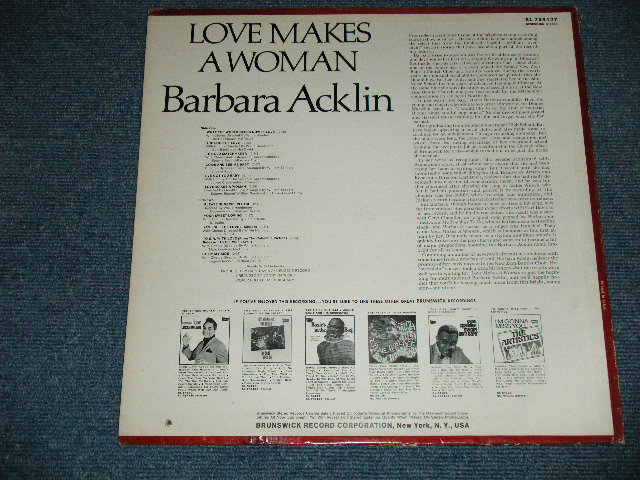 画像: BARBARA ACKLIN - LOVE MAKES A WOMAN  ( Ex++/Ex+++: BB) / 1968  US AMERICA ORIGINAL Used  LP