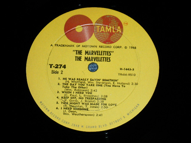 画像: THE MARVELETTES - THE MARVELETTES ( Ex+/Ex+++ A-6:Ex+ EDSP ) / 1967  US AMERICA ORIGINAL 1st Press "GLOBE Logo at Top Label"  MONO Used LP  