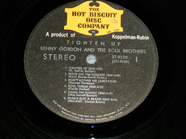 画像: BENNY GORDON and The SOUL BROTHERS - TIGHTEN UP  (Ex++/Ex+++ ) / 1968 US AMERICA ORIGINAL "PROMO" STEREO   Used LP