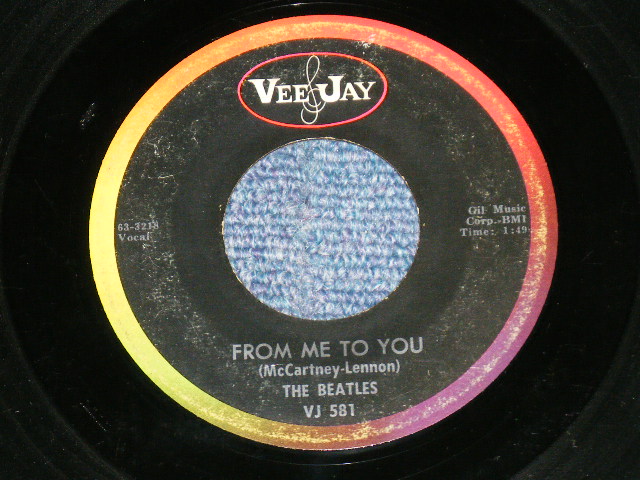 画像: BEATLES - PLEASE PLEASE ME : FROM ME TO YOU ( 2nd Press Coupling) ) (Ex++/Ex++) /1964 US AMERICA ORIGINAL        "Black With RAINBOW Label With SILVER Print  With "OVAL" Logo on Top Used 7" inch SINGLE