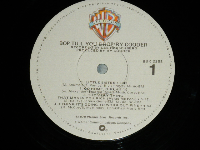 画像: RY COODER -  BOP TILL YOU DROP (Matrix #   A) MSK-1-3358-WW3 #4    B) MSK-2-3358-RE 1-WW5 ) ( Ex+++/MINT-) / 1979  US AMERICA  ORIGINAL Used LP 