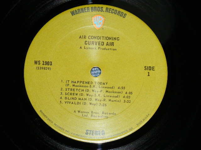 画像: CURVED AIR -  AIR CONDITIONING (Matrix #   A) WS-1903A 39829-1F   B) WS-1903B 39830-1A ) ( Ex/Ex++ Looks:Ex+++ ) / 1972 US AMERICA  1st  Press "GREEN Label"  Used LP 