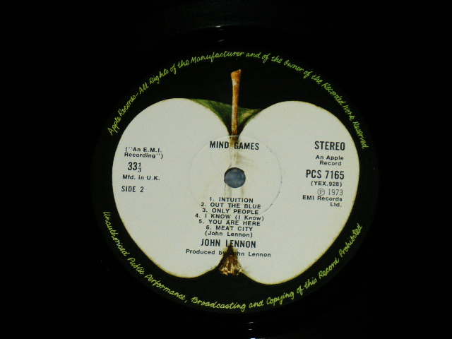 画像: JOHN LENNON of THE BEATLES - MIND GAMES ( Matrix # 1U / 1U ) (Ex, Ex+++/MINT- A-1:Ex++)   / 1973 UK ENGLAND ORIGINAL Used LP with ORIGINAL INNER SLEEVE 