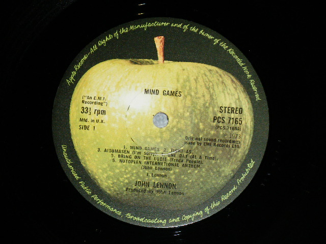 画像: JOHN LENNON of THE BEATLES - MIND GAMES ( Matrix # 4/3 ) (Ex+++/MINT-)   / 1973 UK ENGLAND ORIGINAL Used LP with ORIGINAL INNER SLEEVE -