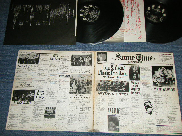 画像1: JOHN LENNON of THE BEATLES  & YOKO ONO / PLASTIC ONO BAND with ELEPHANT'S MEMORY  - SOME TIME IN NEW YORK (Matrix # 1/1/1/1 ) ( Ex/MINT-  Looks:Ex+++)   / 1972 UK ENGLAND ORIGINAL  Used 2-LP's  with ORIGINAL INNER SLEEVE 