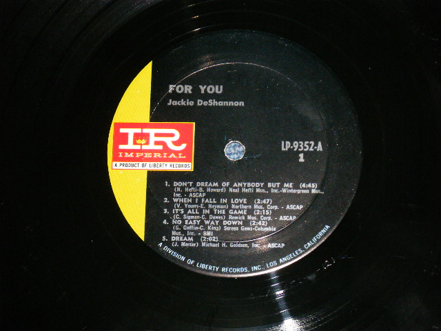 画像: JACKIE DeSHANNON  DE SHANNON -  FOR YOU ( Ex+/Ex+ EDSP) / 1967 US AMERICA ORIGINAL "GREEN & BLACK Label" STEREO Used LP 