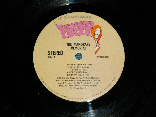 画像: The MANDRAKE MEMORIAL - The MANDRAKE MEMORIAL (PSYCHE!!!) (VG+++/Ex++ : WOFC,WOL ) / 1968 US AMERICA  ORIGINAL Used LP 
