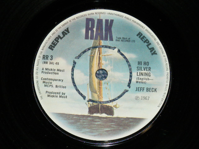 画像1: JEFF BECK - HI HO SILVER LINING : BECK'S BOLERO / ROCK MY PRIMSOUL (MINT-/MINT- )  / 1972  UK ENGLAND  REISSUE  Used 7"45  Single 