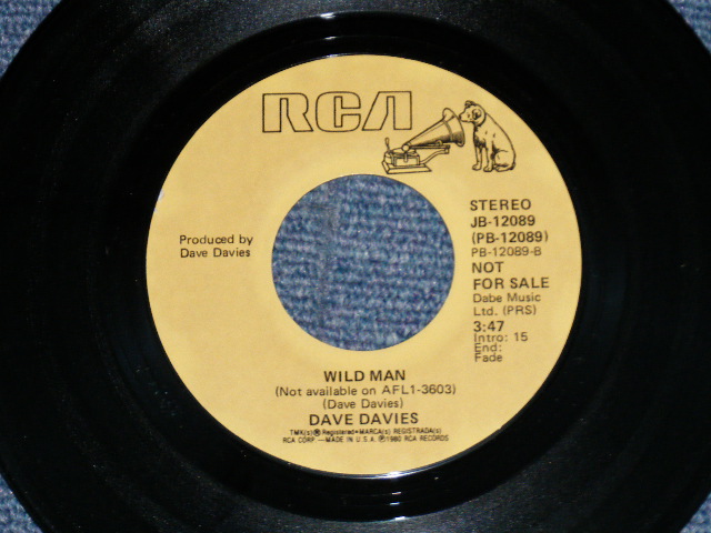 画像: DAVE DAVIS of THE KINKS - IMAGINATION REAL : WILD MAN  (MINT-/MINT- )  / 1980  US AMERICA  ORIGINAL "PROMO"  Used 7" Single 