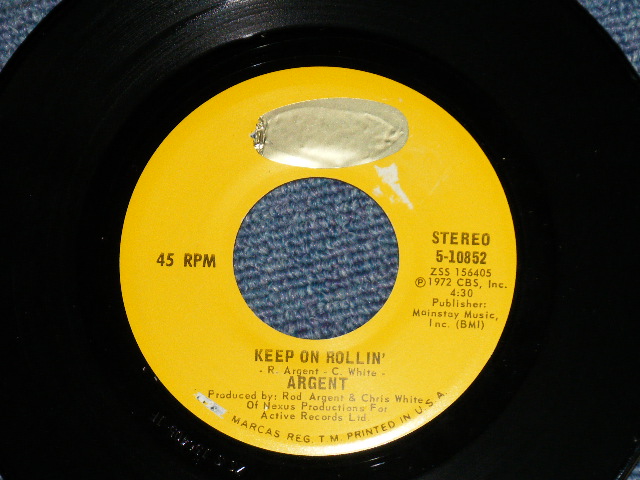 画像: ARGENT - HOLD YOUR HEAD UP: KEEP ON ROLLIN'   ( Ex++/Ex++) / 1972  US AMERICA ORIGINAL Used 7" Single 