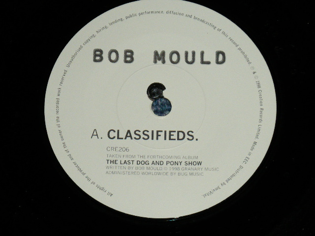 画像1: BOB MOULD : ex HUSKER DU - CLASSFIFIEDS  : MOVING TRUCKS  ( MINT-/MINT)  / 1998  UK ENGLAND  ORIGINAL Used 7" Single
