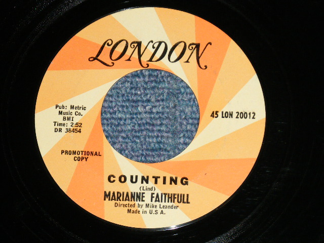 画像1: MARIANNE FAITHFULL -  COUNTING : TOMORROW'S CALLING (Ex+++/Ex+++ )  / 1966 US AMERICA  ORIGINAL "PROMO ORANGE Label" Used 7"Single