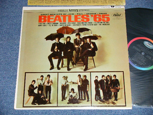 画像1: The BEATLES - BEATLES '65( Matrix # ST-1-2228- A-5 #2/ ST-2-2228-W1)  (Ex+++/MINT-)  / 1964 US AMERICA ORIGINAL "BLACK with RAINBOW RING & CAPITOL Logo on TOP Label" STEREO Used LP 