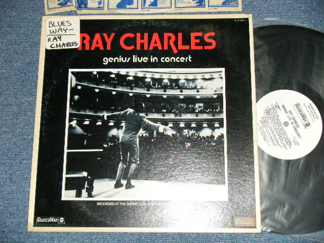 画像1: RAY CHARLES -  GENIUS LIVE IN CONCERT (Ex+/MINT- STOFC, EDSP)  / 1973 US AMERICA ORIGINAL "QUADRAPHONIC / 4 CHANNEL" "WHITE Label PROMO" MONO Used LP 