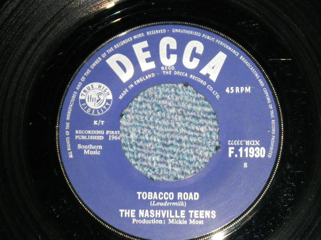 画像1: THE NASHVILLE TEENS - TOBACCO ROAD : I LIKE IT LIKE THAT (Ex+++/Ex+++) / 1964 UK ENGLAND ORIGINAL Used 7"Single