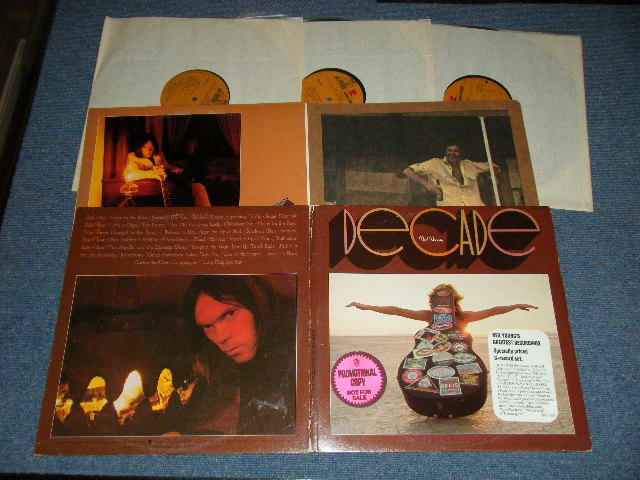 画像1: NEIL YOUNG   - DECADE（ Matrix #  A) 3RS-1-2257 LW 2   B) 3RS-12-2257 LW 2   C)3RS-3-2257 LW 1   D) 3RS-4-2257 LW 2   E)3RS-5-2257 LW 1     F) 3RS-6-2257 LW 2  ) ( Ex++/MINT- ) / 1976 US AMERICA ORIGINAL "PROMO" 1st Press "BROWN Label"     Used  3-LP's  