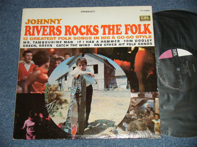 画像1: JOHNNY RIVERS - ROCKS THE FOLK  ( Matrix #  A) LP-12293- SIDE#1-1D    B) LP-1193-SIDE-2-1A )  Ex++/Ex+++ )  / 1965  US AMERICA  ORIGINAL "1st Press BLACK with PINK Label" STEREO Used   LP 