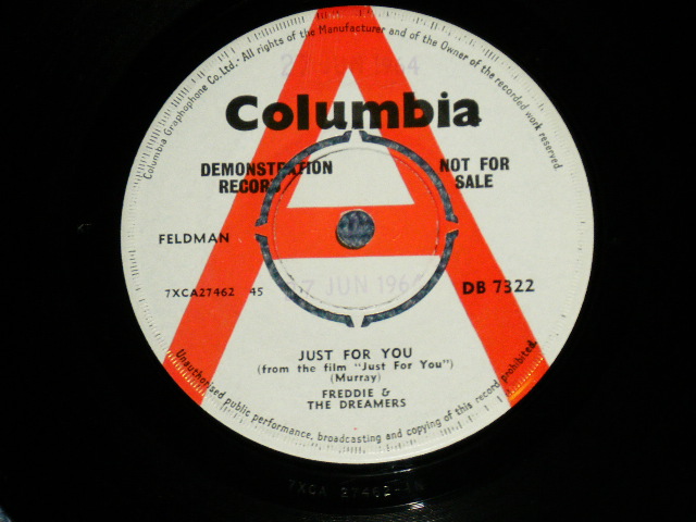 画像1: FREDDIE AND THE DREAMERS - JUST FOR YOU : DON'T DO THAT TO ME  (MINT-/MINT-) / 1964 UK ENGLAND ORIGINAL wWHITE LABEL PROMO" Used 7" Single 