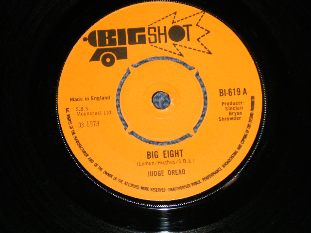 画像1: JUDGE DREAD - BIG EIGHT : MIND THE DOORS   (Ex+++/Ex+++) / 1973 UK ENGLAND  ORIGINAL Used 7"45 Single 