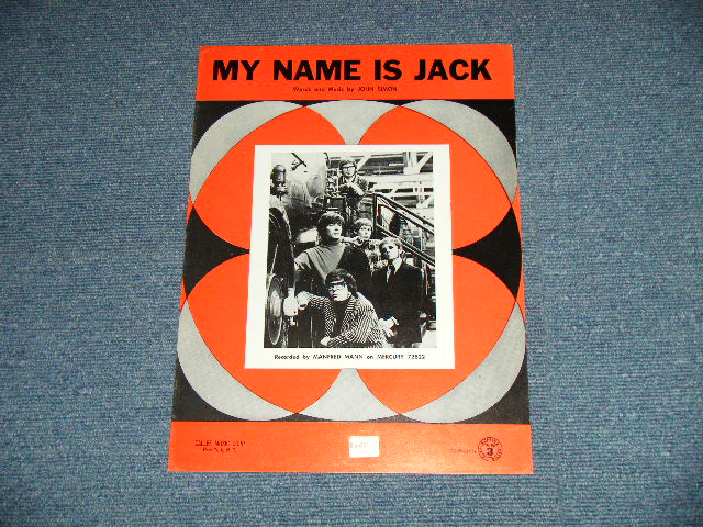 画像1: MANFRED MANN - MY NAME IS JACK (SHEET MUSIC) (MINT-)   /  1968 US AMERICA  ORIGINAL  Used SHEET MUSIC  
