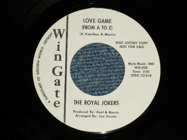 画像1: THE ROYAL JOKERS (Northern) - LOVE GAME ( FROM A TO Z)  -  FROM A TO Z (LOVE GAME) (MINT-/MINT-) 1966  US AMERICA ORIGINAL "WHITE LABEL PROMO" Used 7"45  Single