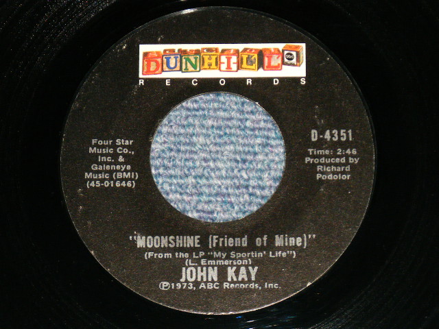 画像1: JOHN KAY (of STEPPENWOLF) - MOONSHINE : NOBODY LIVES HERE ANYMORE ( Ex++ Looks:MINT-/MINT-) / 1973 US AMERICA ORIGINAL Used 7" Single 