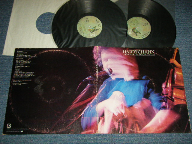 画像1: HARRY CHAPIN - GREATEST STORIES-LIVE (Ex+/Ex+++) / 1976  US AMERICA ORIGINAL 1st Press "BUTTERFLY Label" Used 2-LP