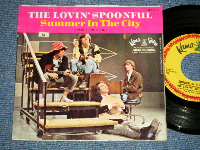 画像1: The LOVIN' SPOONFUL - A) SUMMER IN THE CITY  B) BUTCHIES TUNE   (Ex+/E+ STAPPLE Hole, STOC,)  / 1966 US AMERICA ORIGINAL  Used  7" Single  with Picture Sleeve