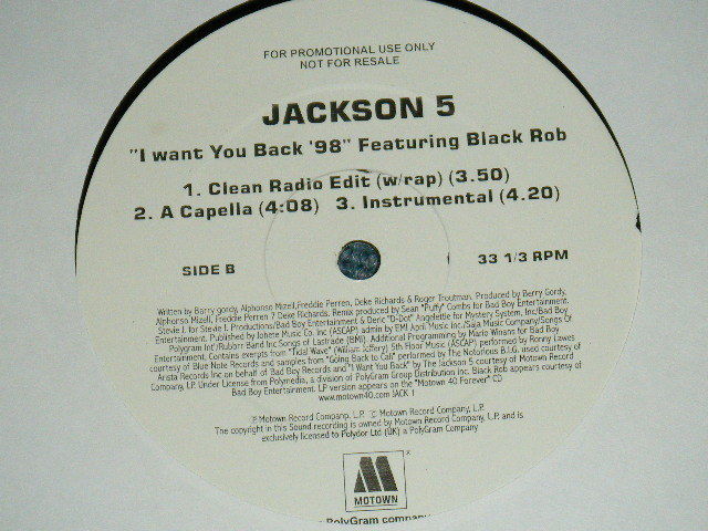 画像1: JACKSON 5 MICHAEL  - I WANT YOU BACK '88 (MINT-/MINT ) / 1998 UK ENGLAND  ORIGINAL  Used  12" 