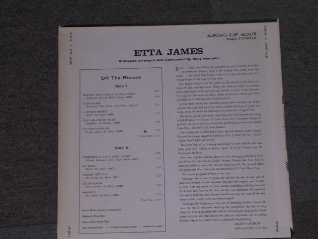 画像: ETTA JAMES - ETTA JAMES / 1962 US ORIGINAL STEREO LP 