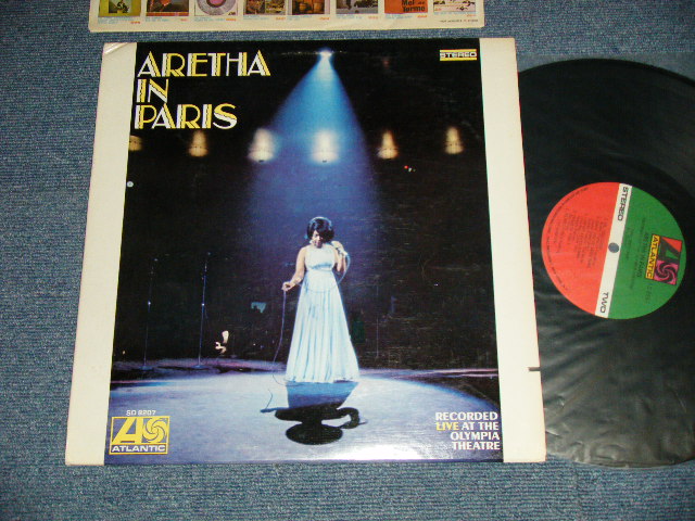 画像1: ARETHA FRANKLIN - ARETHA IN PARIS  (MATRIX # ( HAND WRITING STYLE )   A)ST-A-681373-B  B)ST-A-681374-B) ( E+++/Ex+++ : EDSP, CUT OUT  )  / 1968 US AMERICA 1st press "RED & Green Label" "1841 BROADWAY Label" Used LP  