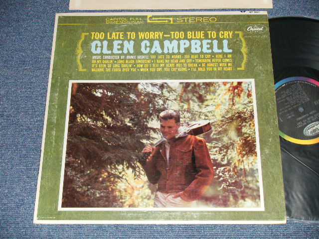 画像1: GLEN CAMPBELL - TOO LATE TO WORRY-TOO BLUE TO CRY (Ex++/MINT-)  / 1962 US AMERICA ORIGINAL "BLACK with RAINBOW Label" Used LP 