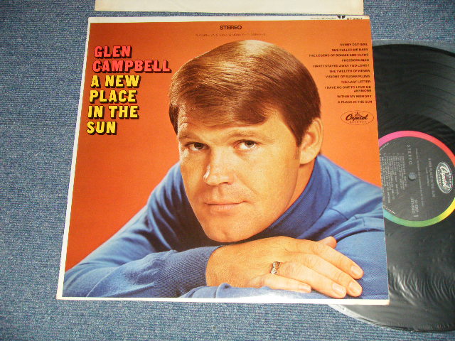 画像1: GLEN CAMPBELL - A NEW PLACE IN THE SUN  (Ex+++, Ex+/Ex+++)  / 1968 US AMERICA ORIGINAL "BLACK with RAINBOW Label" Used LP 