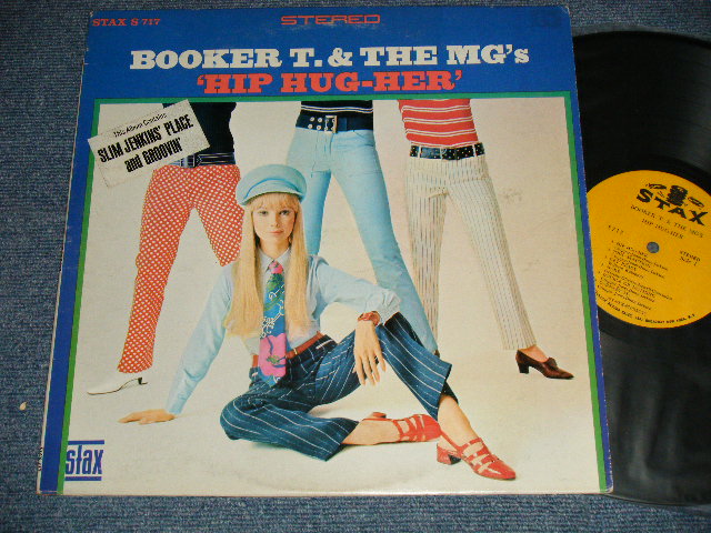 画像1: BOOKER T.& THE MG'S - HIP HUG-HER  ( MATRIX #   A) ST-STX-671015-1A  CT  B) ST-STX-671016-1A  CT  )  (Ex+++/Ex+ )  / Maybe 1968-1969 Version? US AMERICA 2nd Press "Yellow with 1841 BROARDWAY credit LabeL" STEREO Used LP 